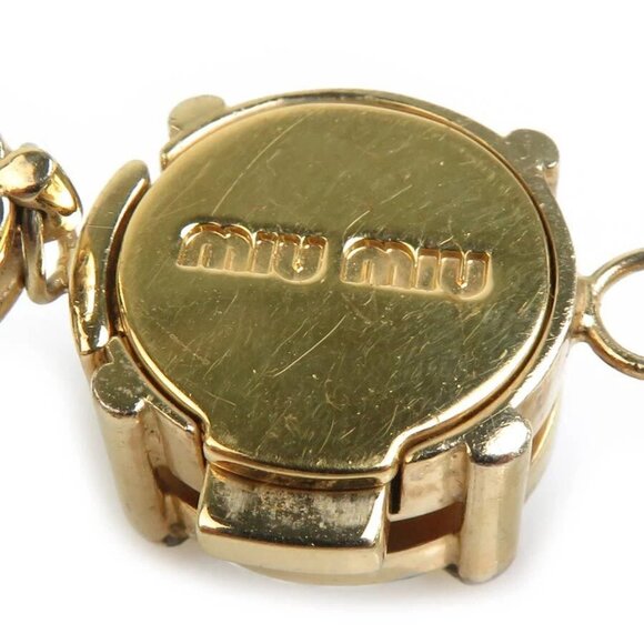 Auth MIU MIU Necklace Gold Metal/Stone - Picture 6 of 8